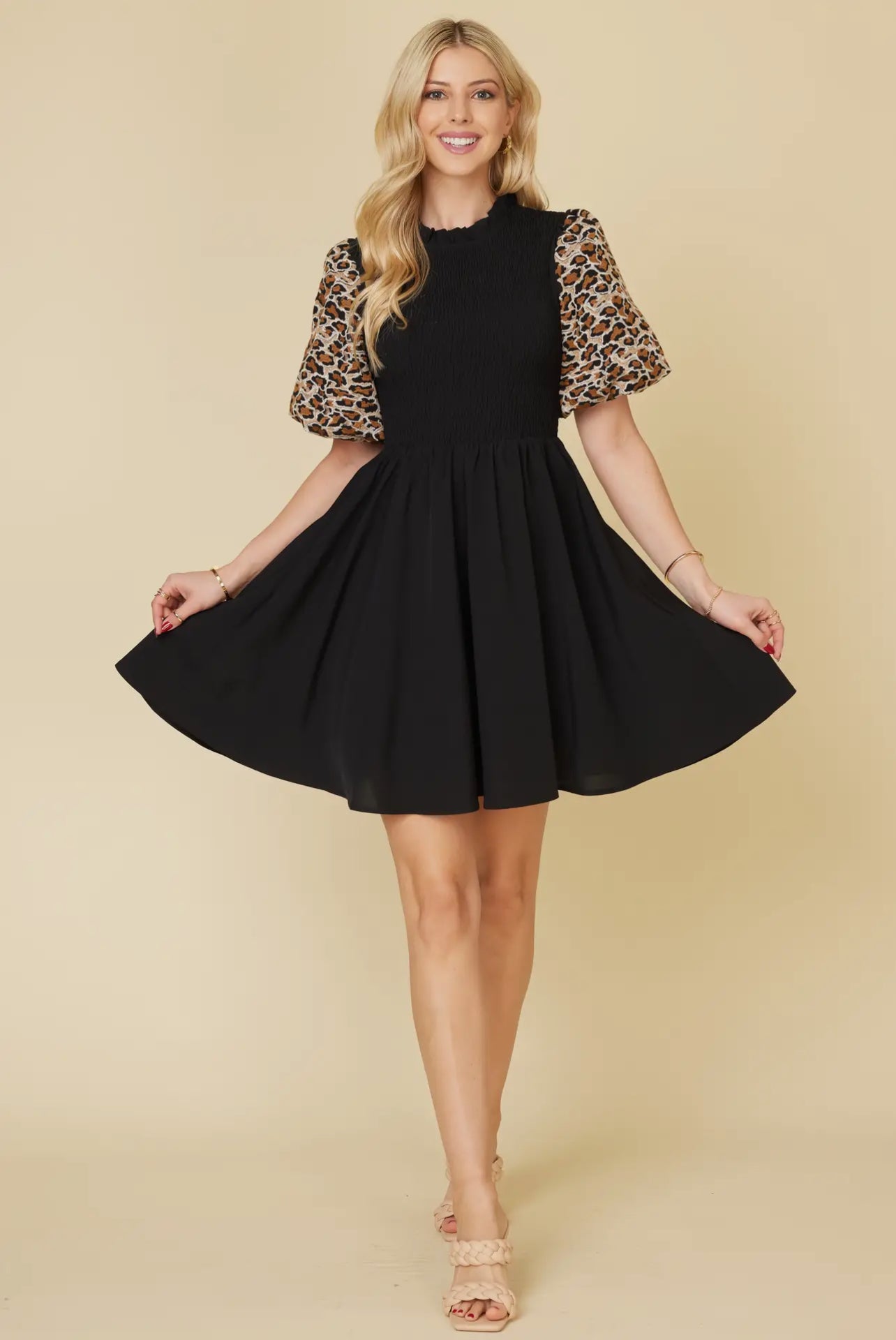 Leopard Sleeve Dress
