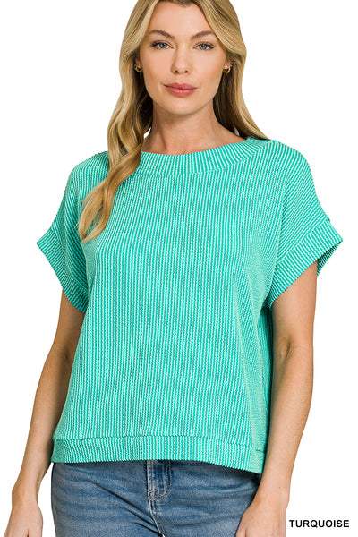 Turquoise Cap Sleeve Top