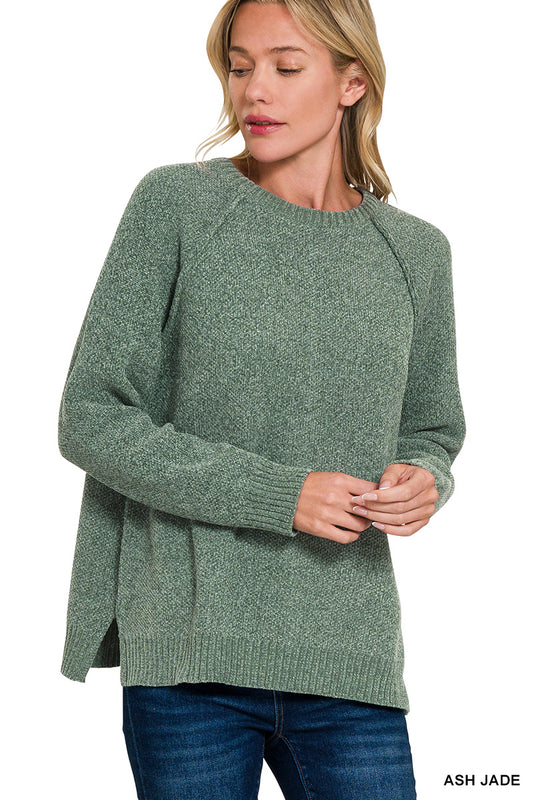 Ash Jade Chenille Raglan Sweater