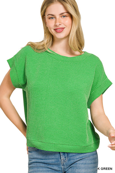 Kelly Green Cap Sleeve Top