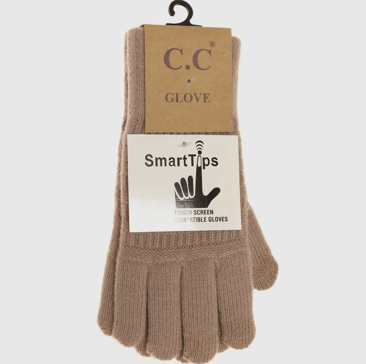Classic Knit Taupe Gloves
