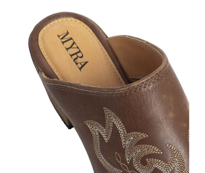 Myra XIMENA RANCH MULES IN CHOCOLATE BROWN