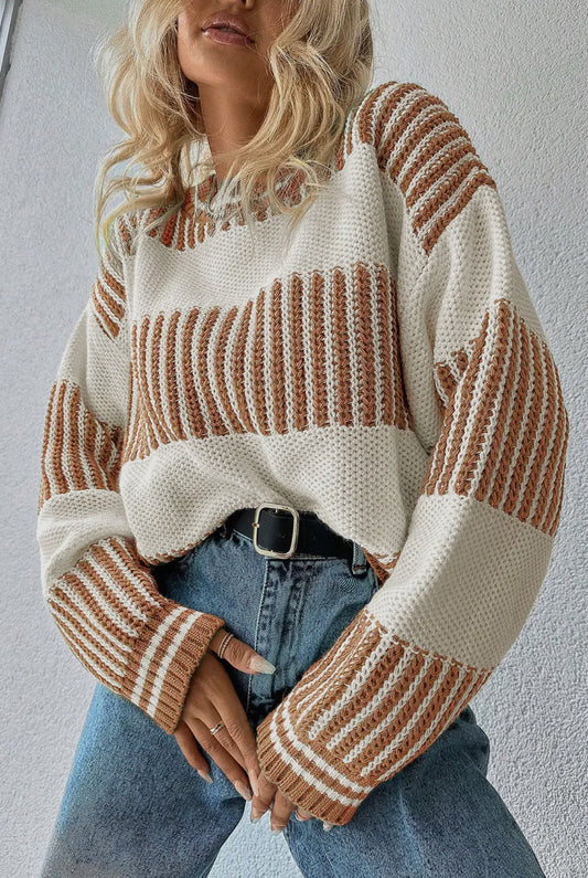 Two Tone Striped Sweater