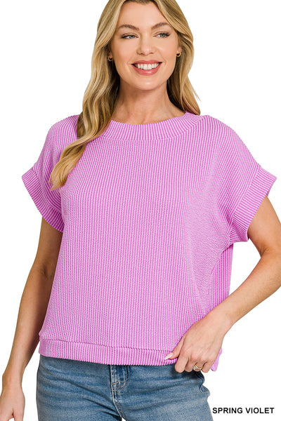 Spring Violet Cap Sleeve Top