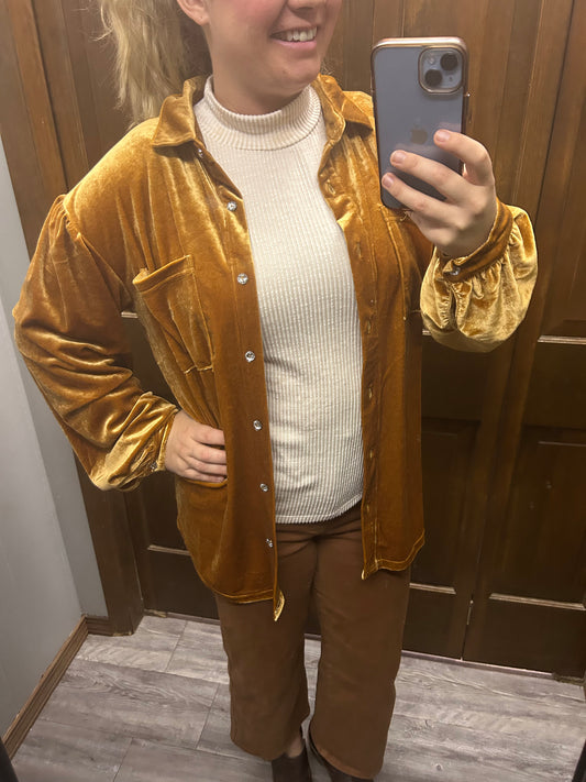 Gold Velvet Shacket