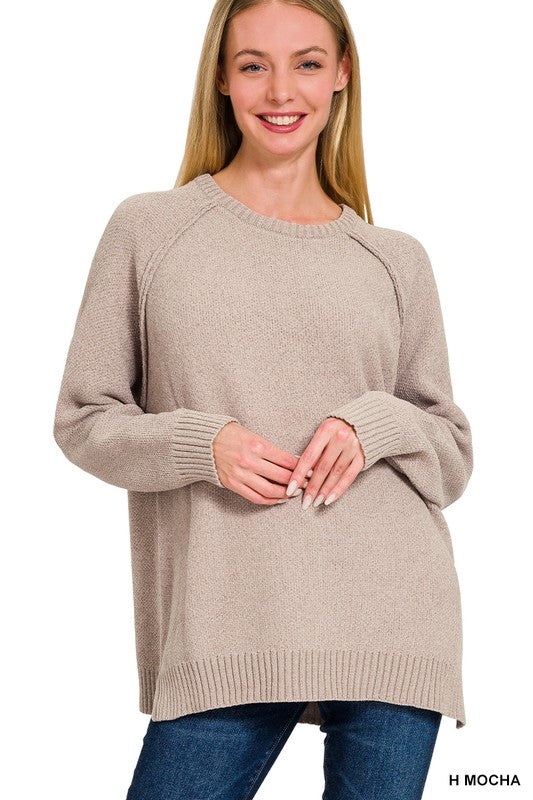 H. Mocha Zenana Sweater