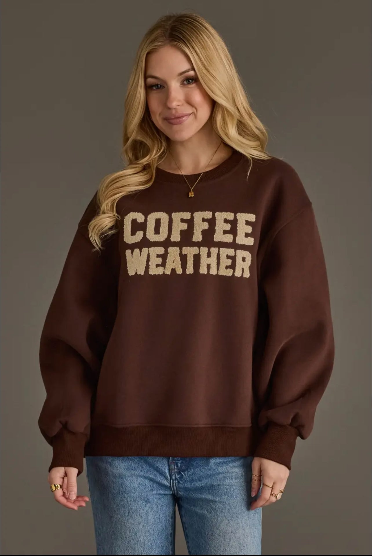 P Dk. Brown Coffee Weather Sweatshirt