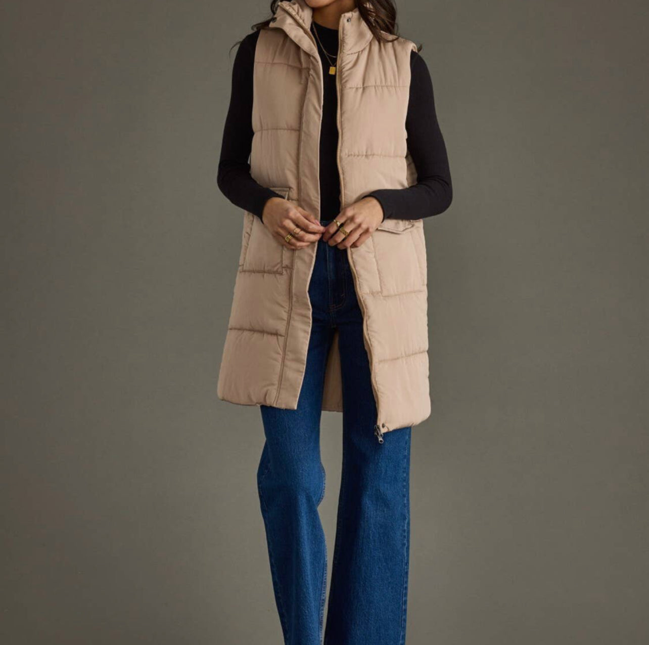 P Tan Long Vest