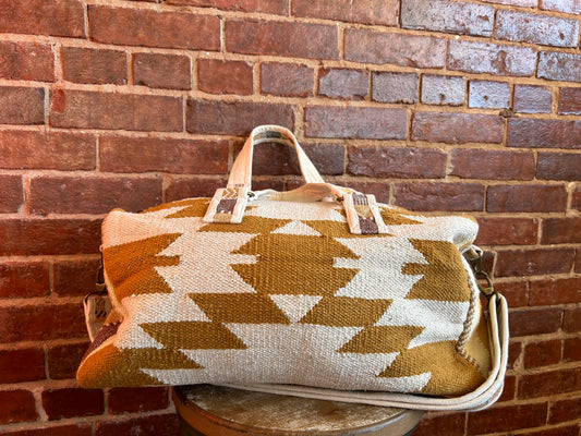 Rustic Orange Aztec Weekend Duffle Bag