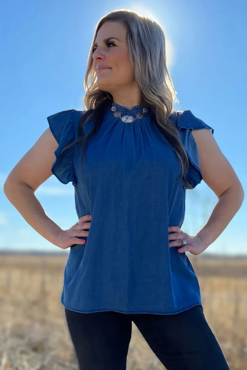 SK Babydoll Denim Top