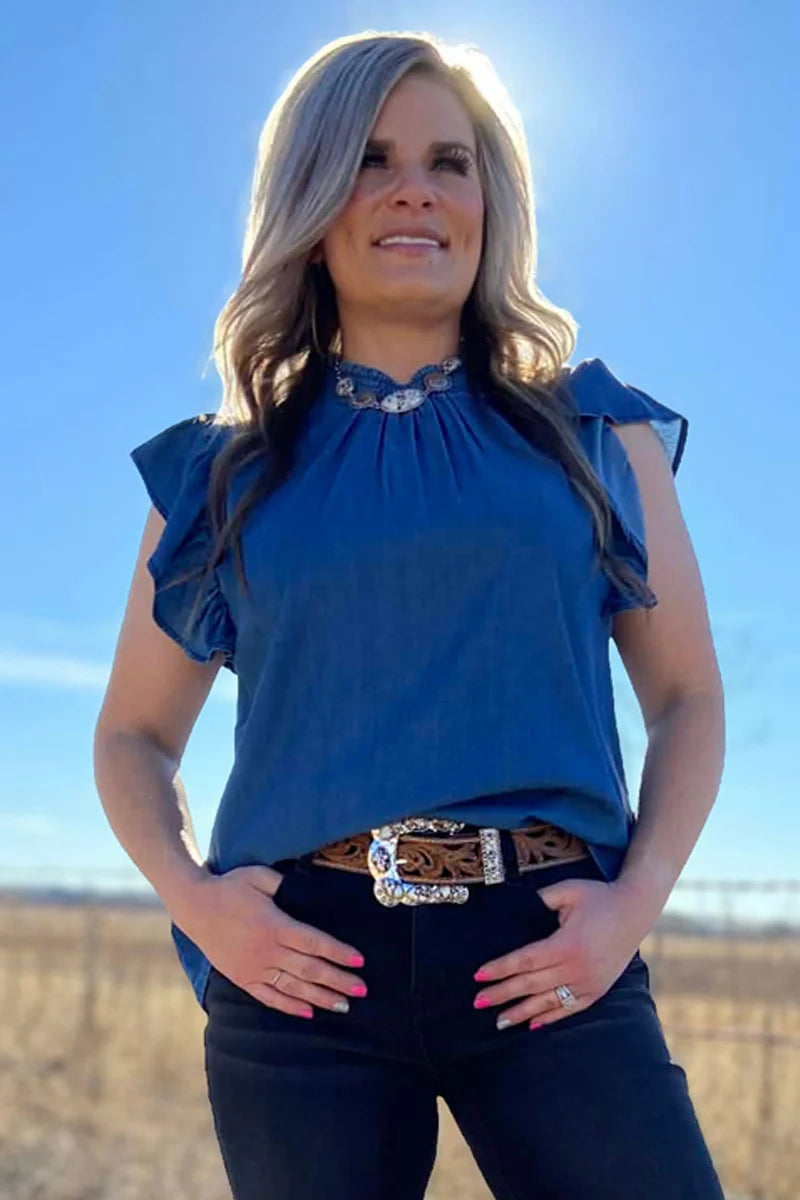SK Babydoll Denim Top