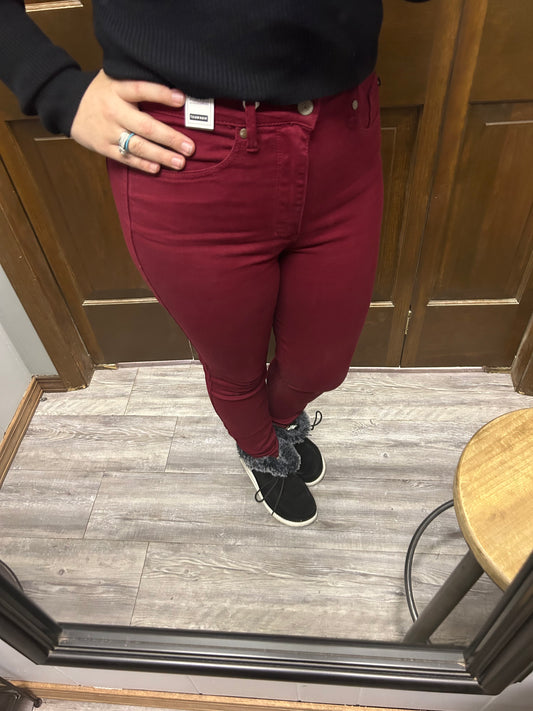 Maroon Judy Blue Tummy Control Jeans