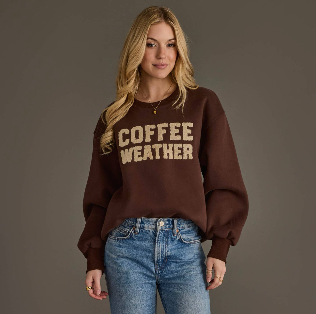 P Dk. Brown Coffee Weather Sweatshirt