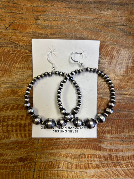 Authentic Graduated Pearl Hoop Earrings