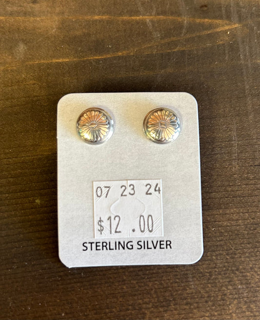 Stamped Sterling Silver Stud Earrings