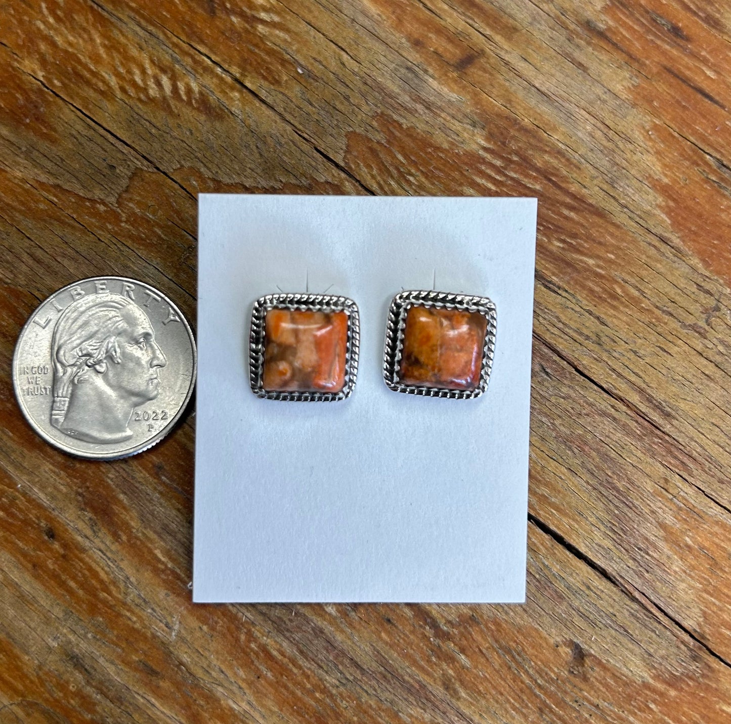 Authentic Orange Stud Earrings