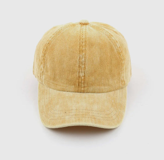 CC Honey Mustard Stone-Washed Corduroy Cap