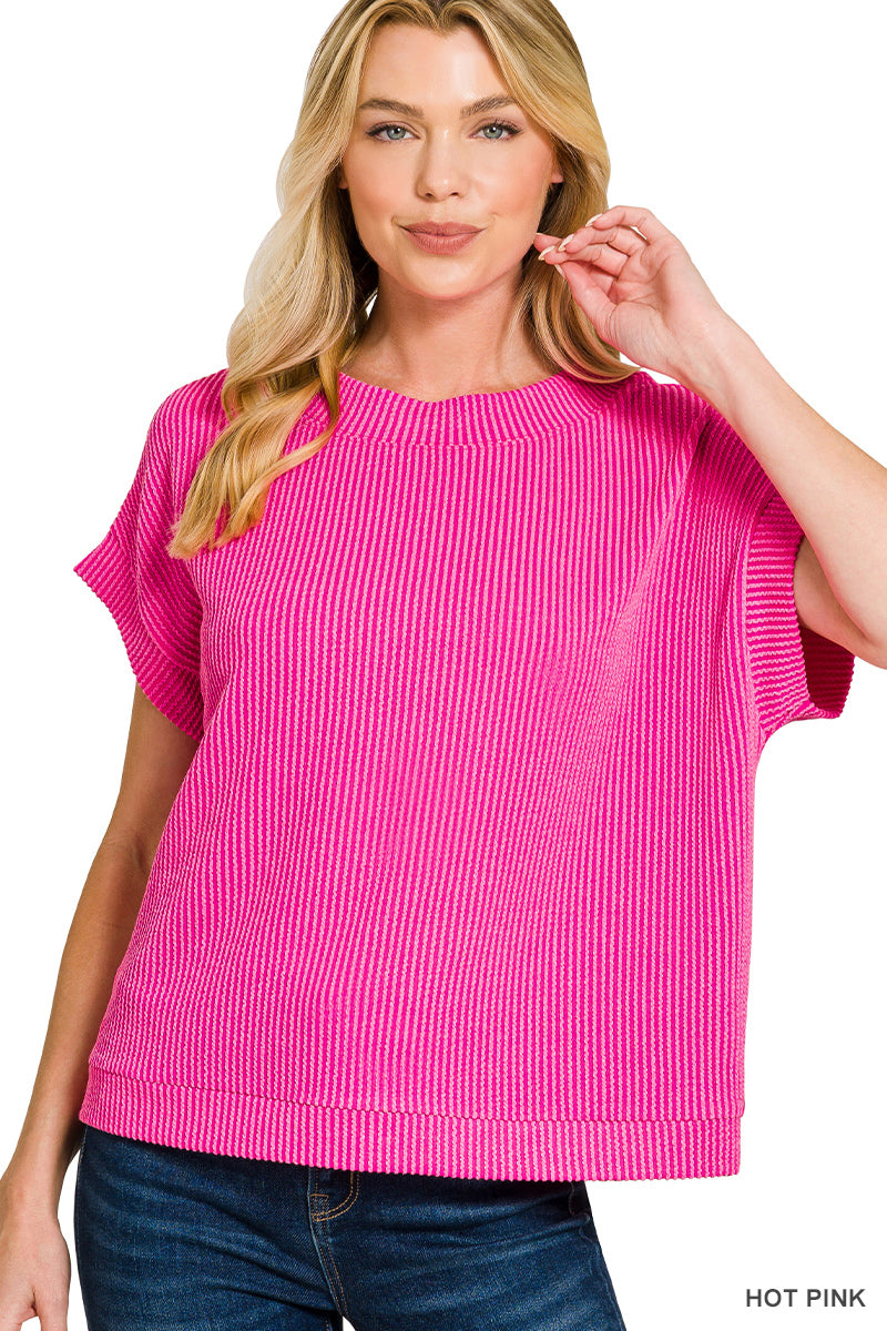 Hot Pink Cap Sleeve Top
