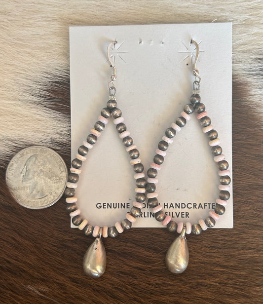 Authentic Light Pink & Navajo Pearl Earrings