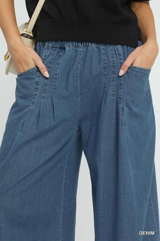 Umgee Denim Wide Leg Pants