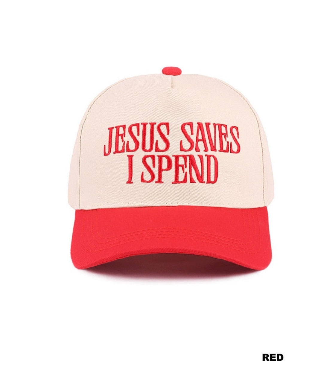 Red Jesus Saves I Spend Cap