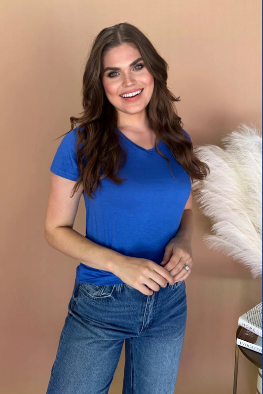 Royal Blue Jess Lea Basic Tee