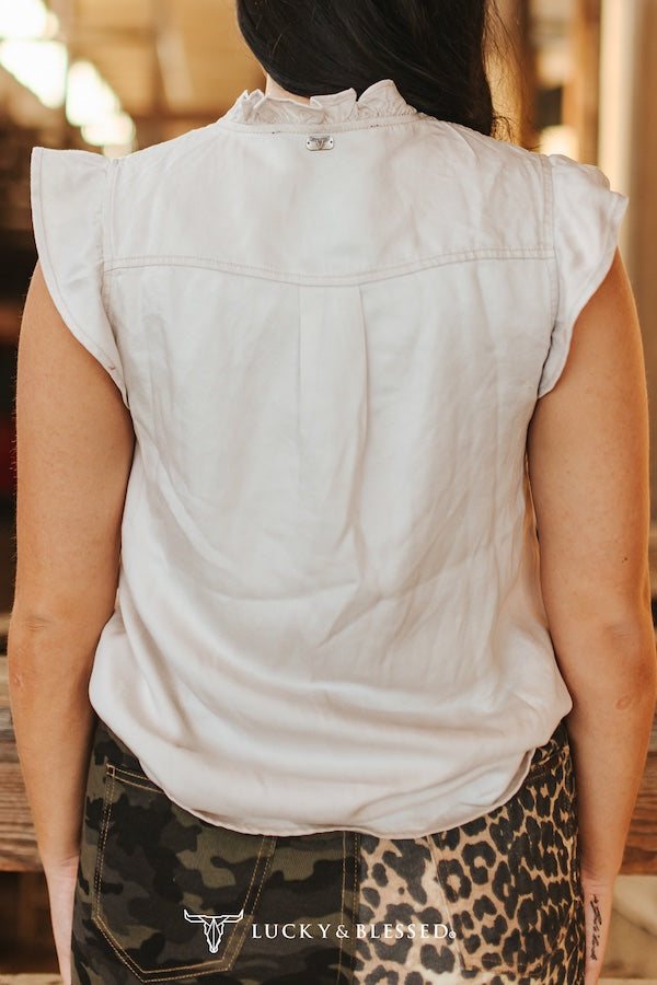 LB Ivory Button Down Top
