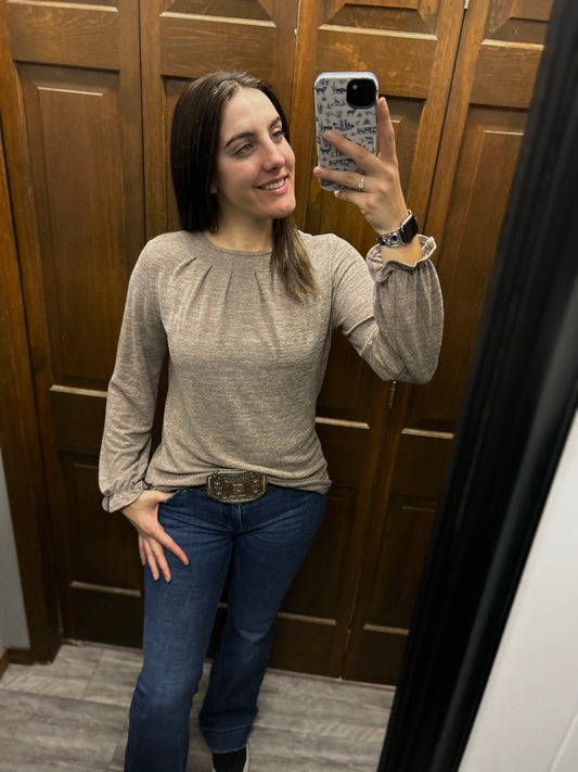 Khaki Long Sleeve Top