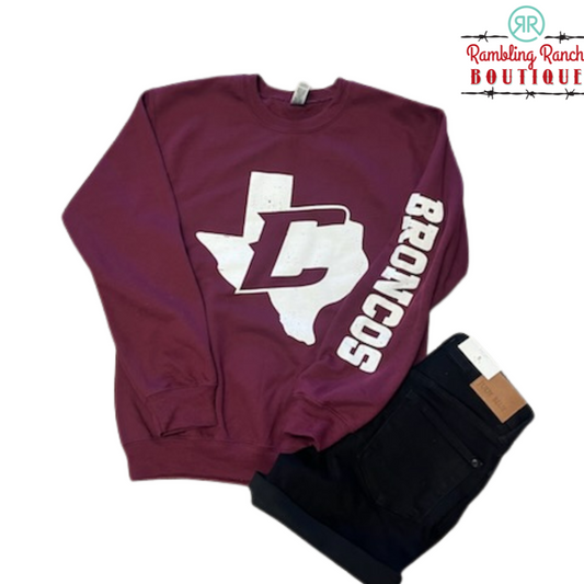 Maroon Broncos Sweatshirt