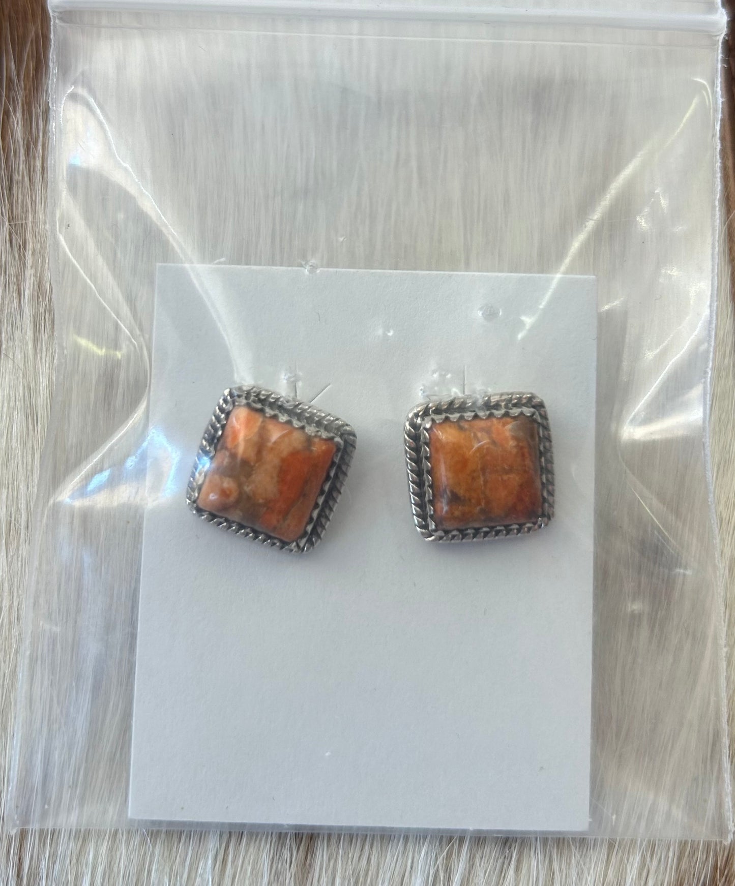 Sterling Silver Sponge Coral Earrings