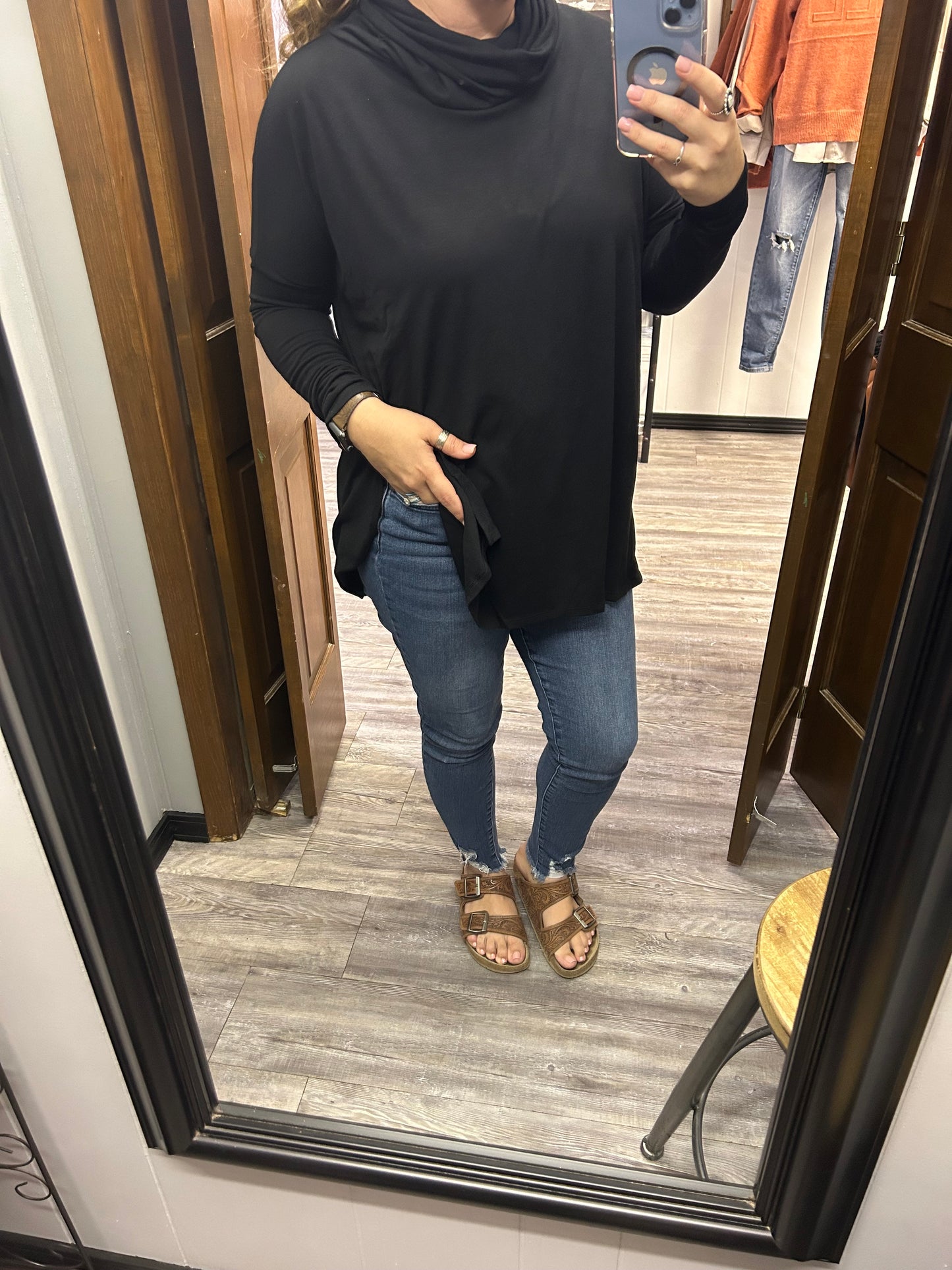 Black Poncho Top