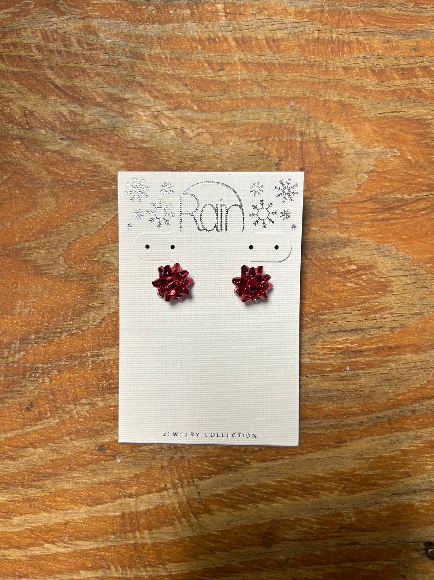 Mini Red Christmas Bow Stud Earrings