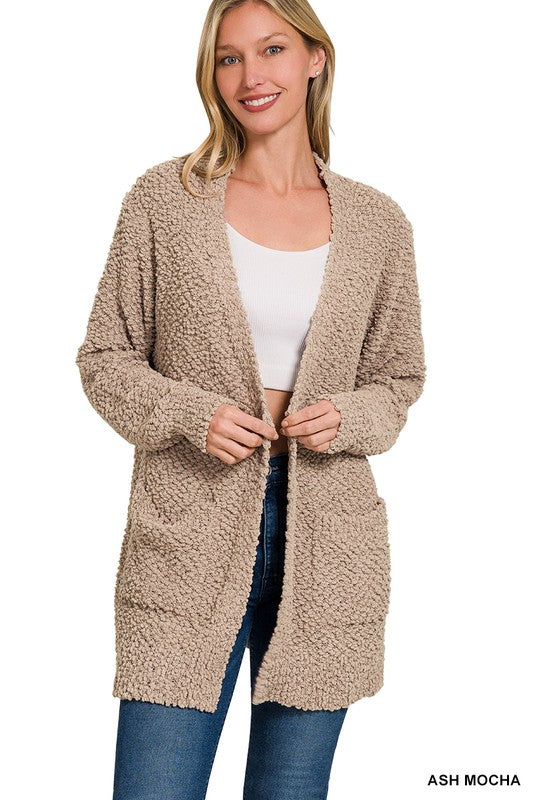 Ash Mocha Popcorn Cardigan