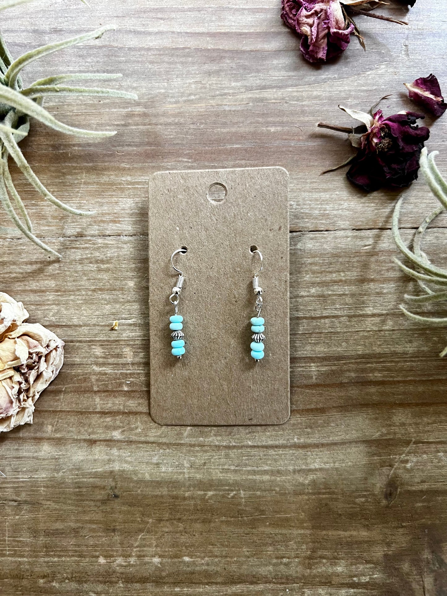 Mini Turquoise magnesite dangle earrings