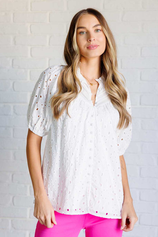 I'll Let You Know Eyelet Lace Blouse