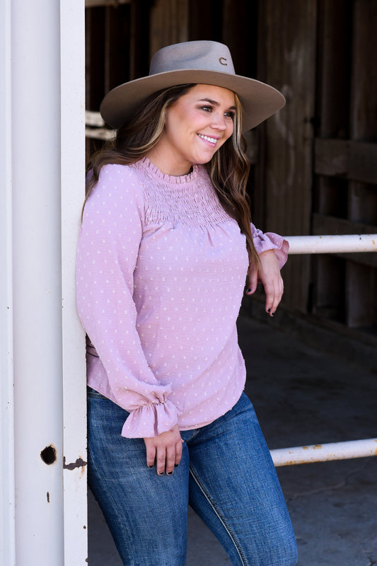 Mauve Dot Long Sleeve