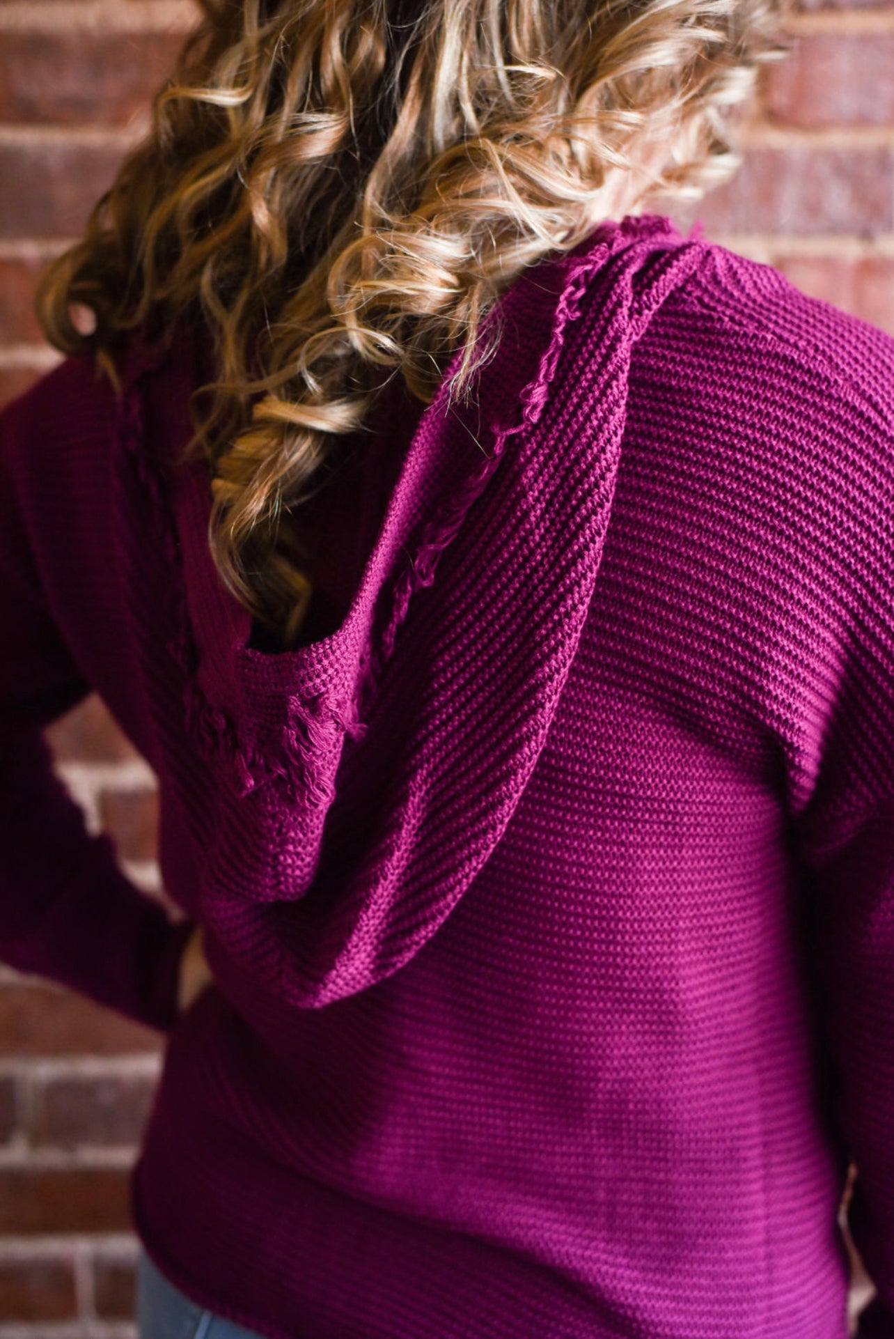 Purple Ribbed Sweatshirt